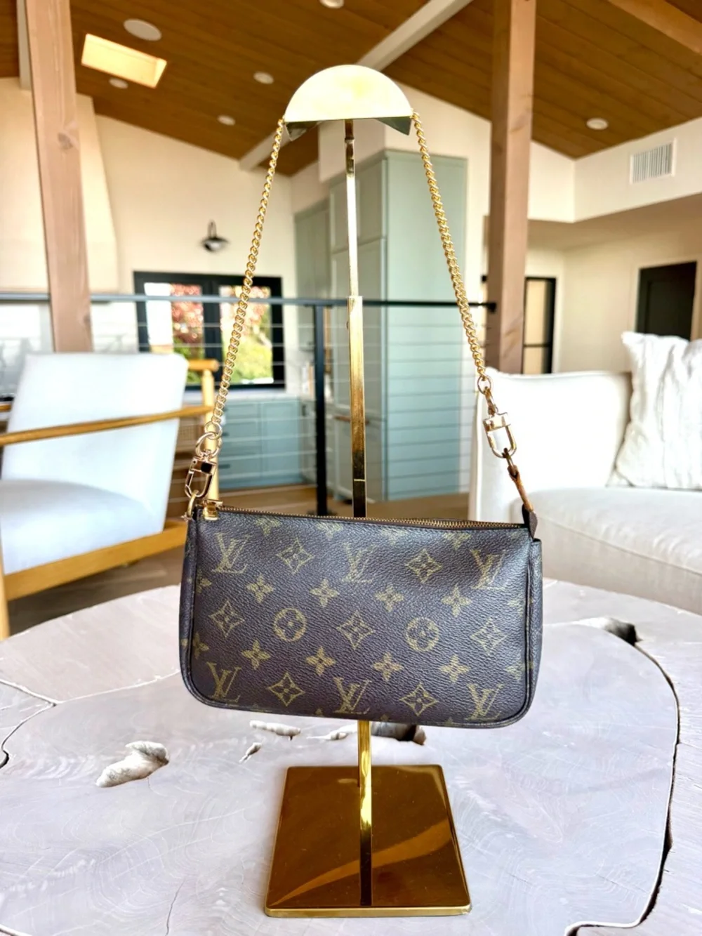 Louis Vuitton Monogram Pochette Accessoires Shoulder Bag - Brown - Picture 1 of 9